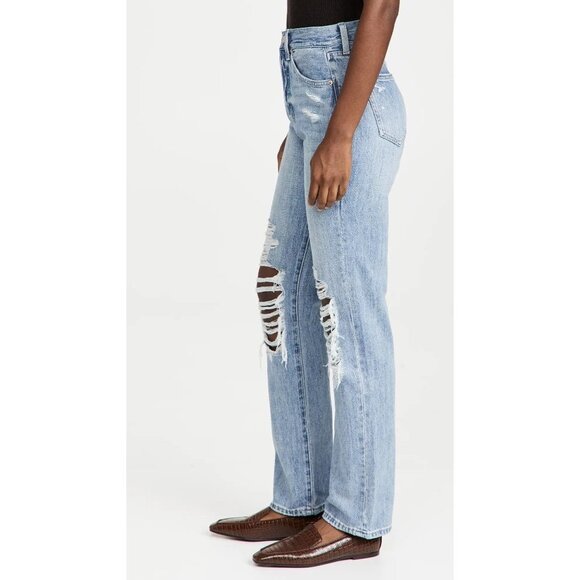 Pistola Womens Cassie Destroyed Button Fly Straight Leg Jeans Size 26 I142 - Picture 2 of 7